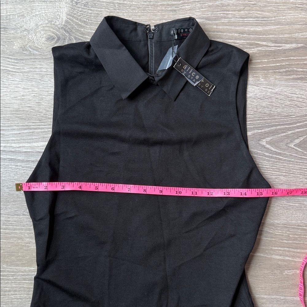 NEW Alice and Olivia Collared Pleated Drop Waist Dress 4 - Picture 9 of 14